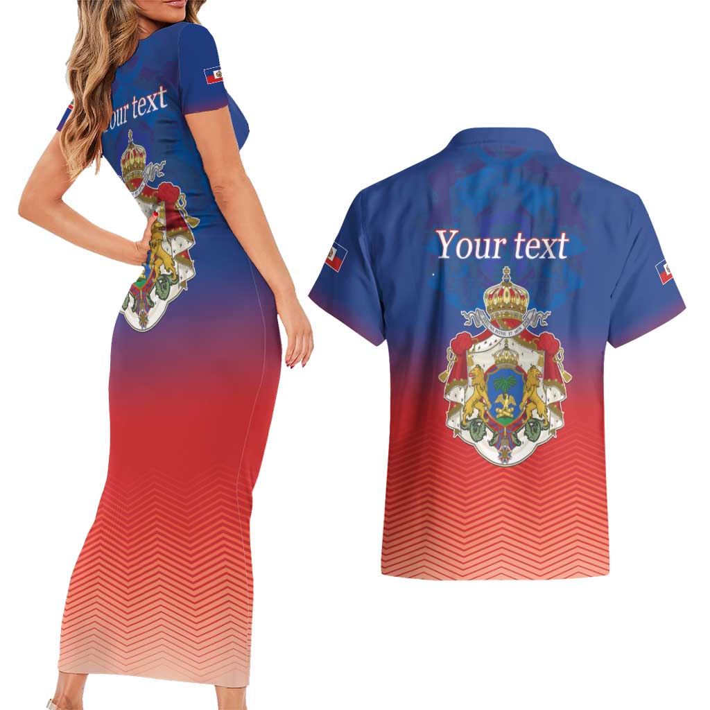 Personalized Haiti Second Empire Couples Matching Short Sleeve Bodycon Dress and Hawaiian Shirt Anpi an Ayiti 1849-1859