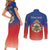 Personalized Haiti Second Empire Couples Matching Short Sleeve Bodycon Dress and Long Sleeve Button Shirt Anpi an Ayiti 1849-1859
