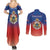 Personalized Haiti Second Empire Couples Matching Summer Maxi Dress and Long Sleeve Button Shirt Anpi an Ayiti 1849-1859