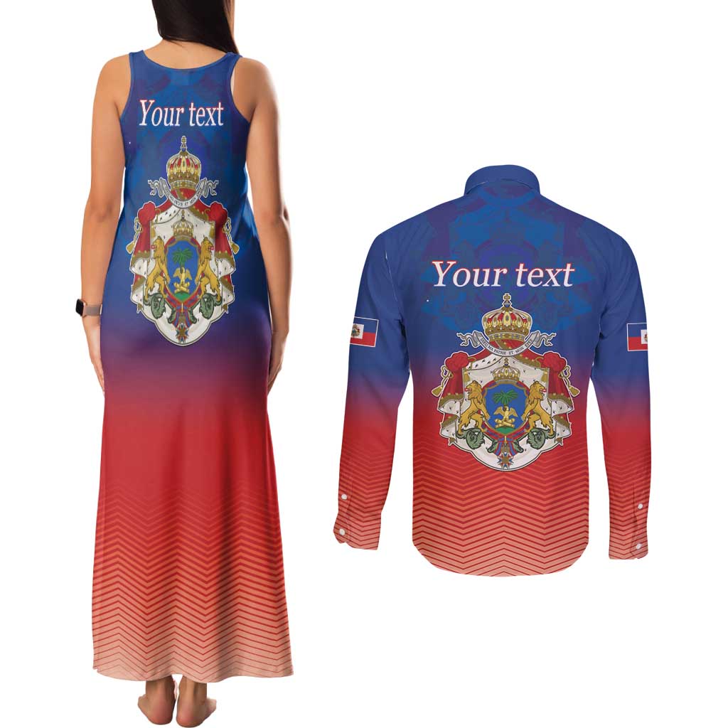 Personalized Haiti Second Empire Couples Matching Tank Maxi Dress and Long Sleeve Button Shirt Anpi an Ayiti 1849-1859