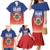 Personalized Haiti Second Empire Family Matching Mermaid Dress and Hawaiian Shirt Anpi an Ayiti 1849-1859