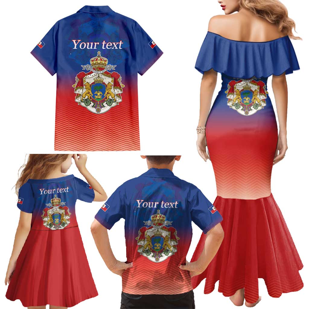 Personalized Haiti Second Empire Family Matching Mermaid Dress and Hawaiian Shirt Anpi an Ayiti 1849-1859