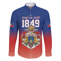 Personalized Haiti Second Empire Family Matching Off The Shoulder Long Sleeve Dress and Hawaiian Shirt Anpi an Ayiti 1849-1859