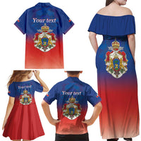 Personalized Haiti Second Empire Family Matching Off Shoulder Maxi Dress and Hawaiian Shirt Anpi an Ayiti 1849-1859