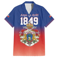 Personalized Haiti Second Empire Family Matching Off Shoulder Short Dress and Hawaiian Shirt Anpi an Ayiti 1849-1859