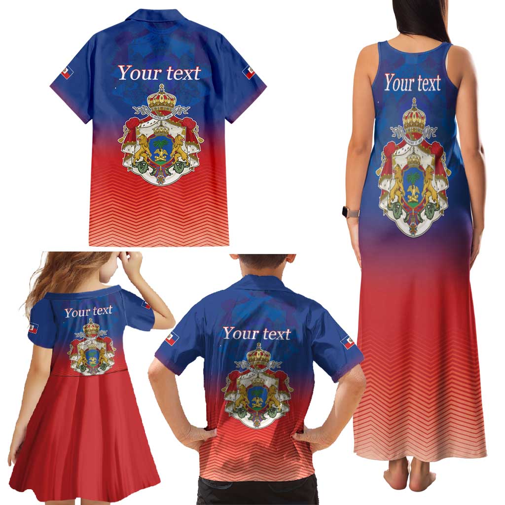 Personalized Haiti Second Empire Family Matching Tank Maxi Dress and Hawaiian Shirt Anpi an Ayiti 1849-1859