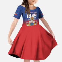 Personalized Haiti Second Empire Kid Short Sleeve Dress Anpi an Ayiti 1849-1859