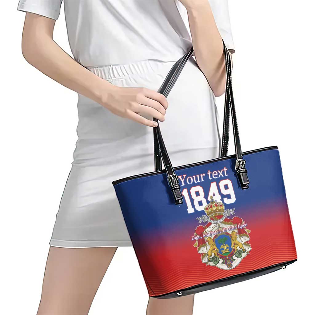 Personalized Haiti Second Empire Leather Tote Bag Anpi an Ayiti 1849-1859