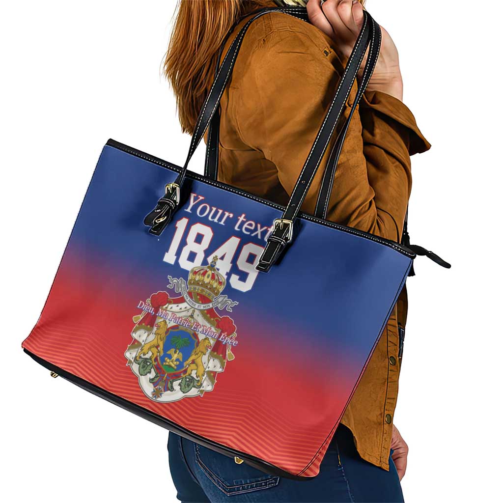 Personalized Haiti Second Empire Leather Tote Bag Anpi an Ayiti 1849-1859