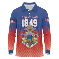 Personalized Haiti Second Empire Long Sleeve Polo Shirt Anpi an Ayiti 1849-1859