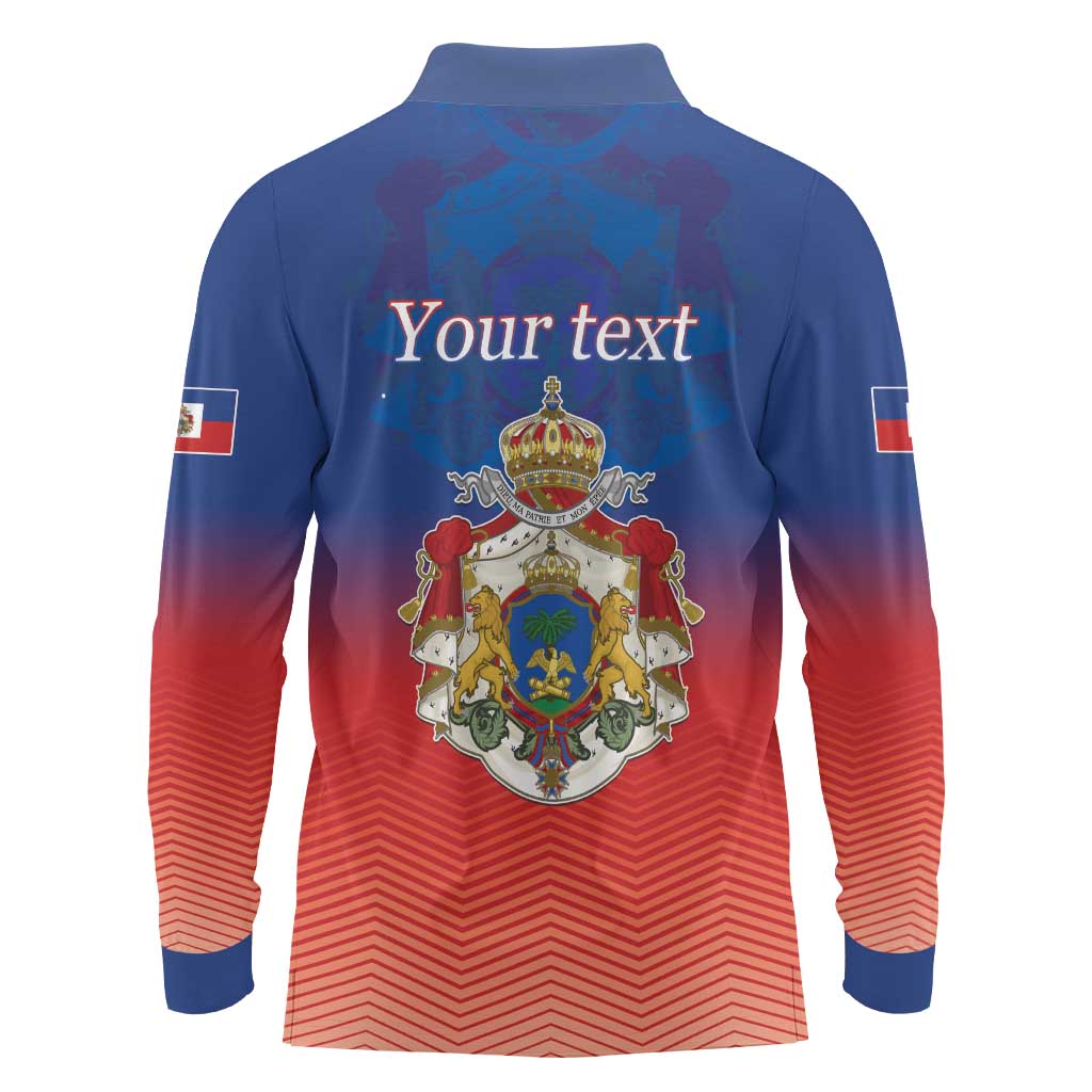 Personalized Haiti Second Empire Long Sleeve Polo Shirt Anpi an Ayiti 1849-1859
