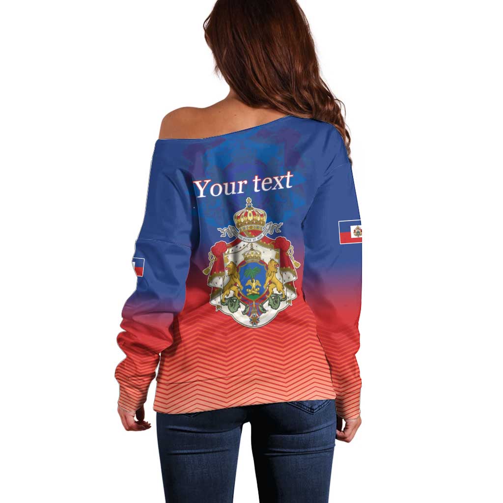 Personalized Haiti Second Empire Off Shoulder Sweater Anpi an Ayiti 1849-1859