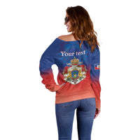 Personalized Haiti Second Empire Off Shoulder Sweater Anpi an Ayiti 1849-1859