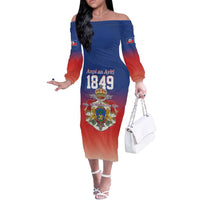 Personalized Haiti Second Empire Off The Shoulder Long Sleeve Dress Anpi an Ayiti 1849-1859