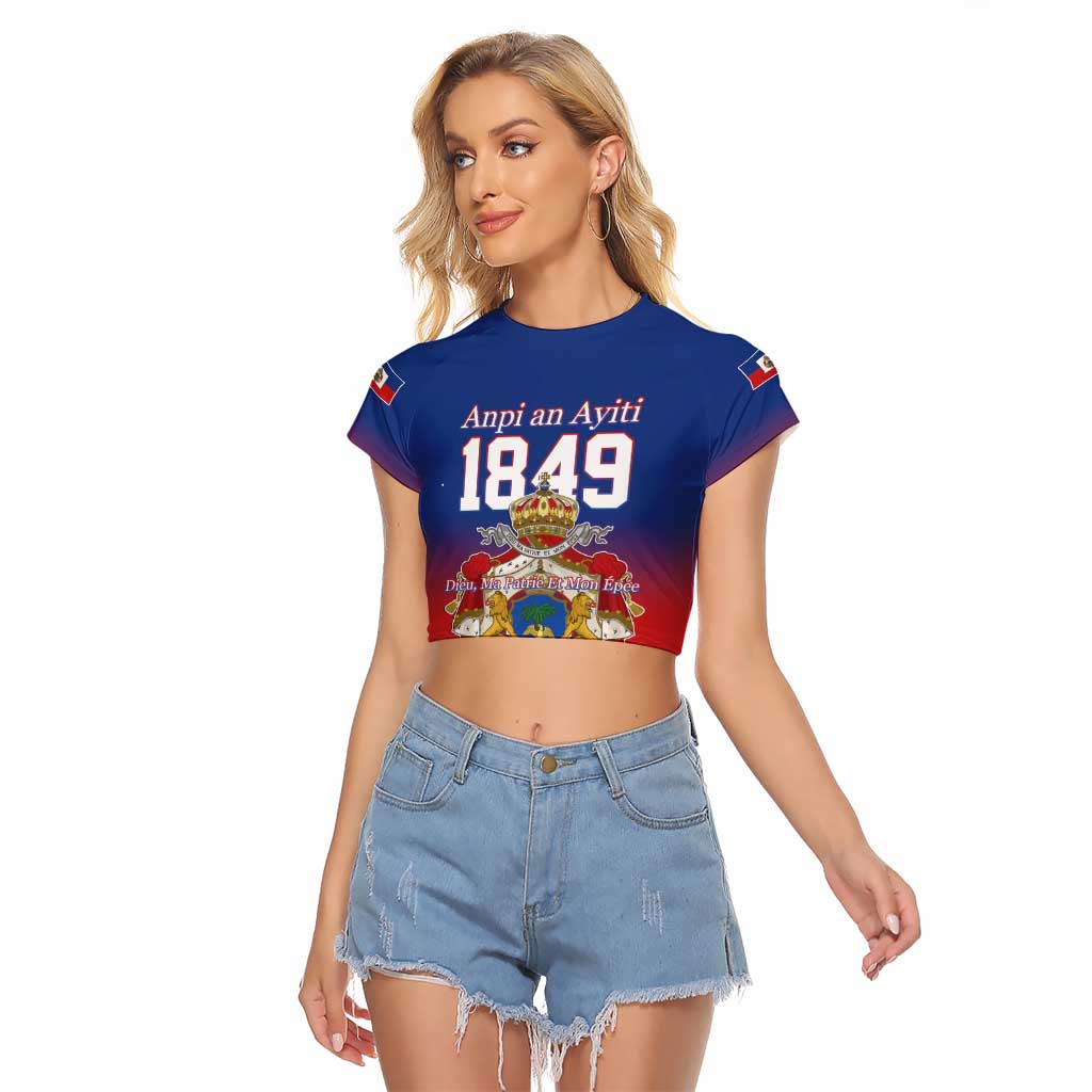 Personalized Haiti Second Empire Raglan Cropped T Shirt Anpi an Ayiti 1849-1859