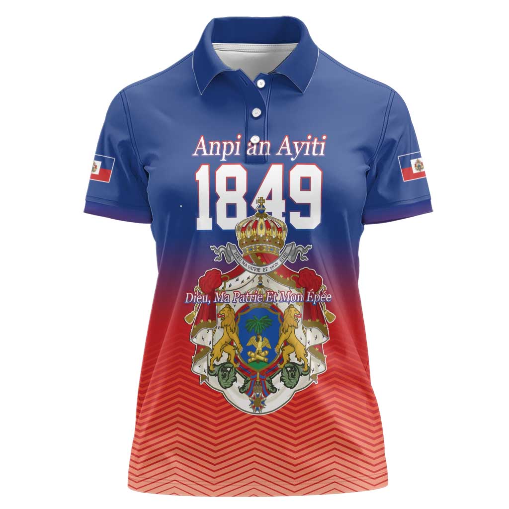 Personalized Haiti Second Empire Women Polo Shirt Anpi an Ayiti 1849-1859
