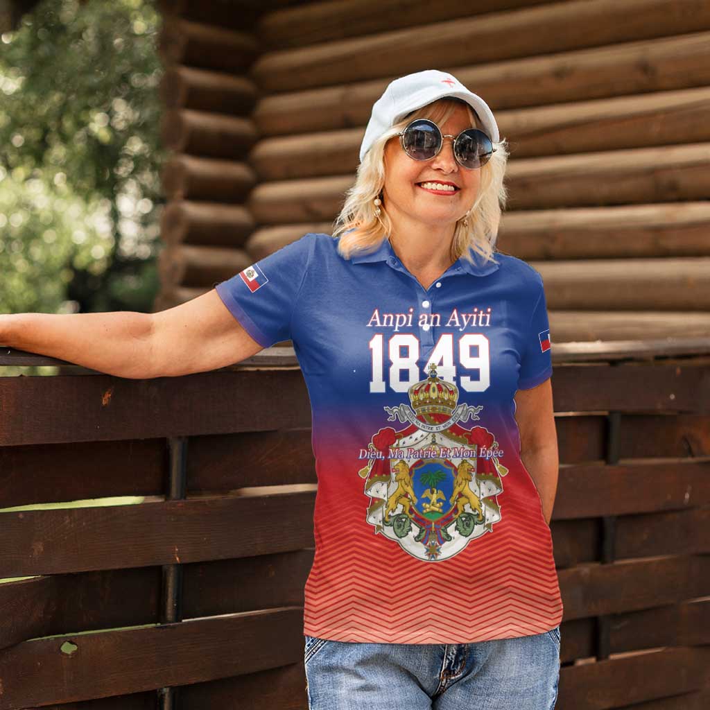 Personalized Haiti Second Empire Women Polo Shirt Anpi an Ayiti 1849-1859