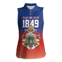 Personalized Haiti Second Empire Women Sleeveless Polo Shirt Anpi an Ayiti 1849-1859