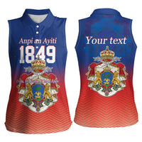 Personalized Haiti Second Empire Women Sleeveless Polo Shirt Anpi an Ayiti 1849-1859