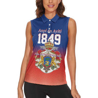 Personalized Haiti Second Empire Women Sleeveless Polo Shirt Anpi an Ayiti 1849-1859