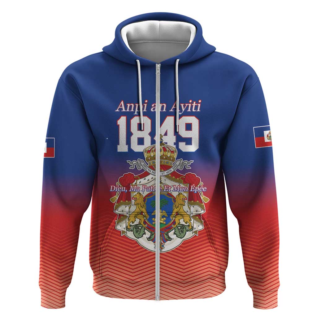 Personalized Haiti Second Empire Zip Hoodie Anpi an Ayiti 1849-1859