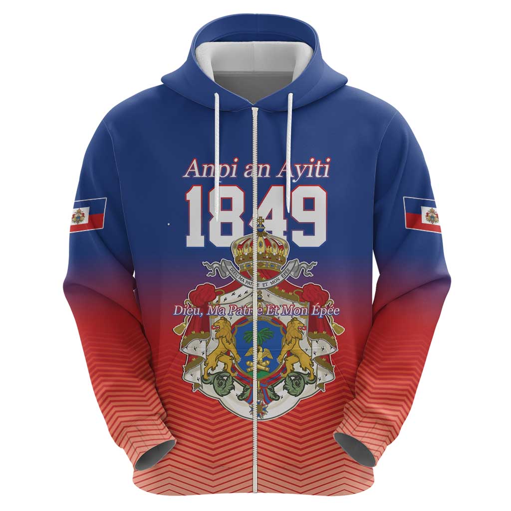 Personalized Haiti Second Empire Zip Hoodie Anpi an Ayiti 1849-1859