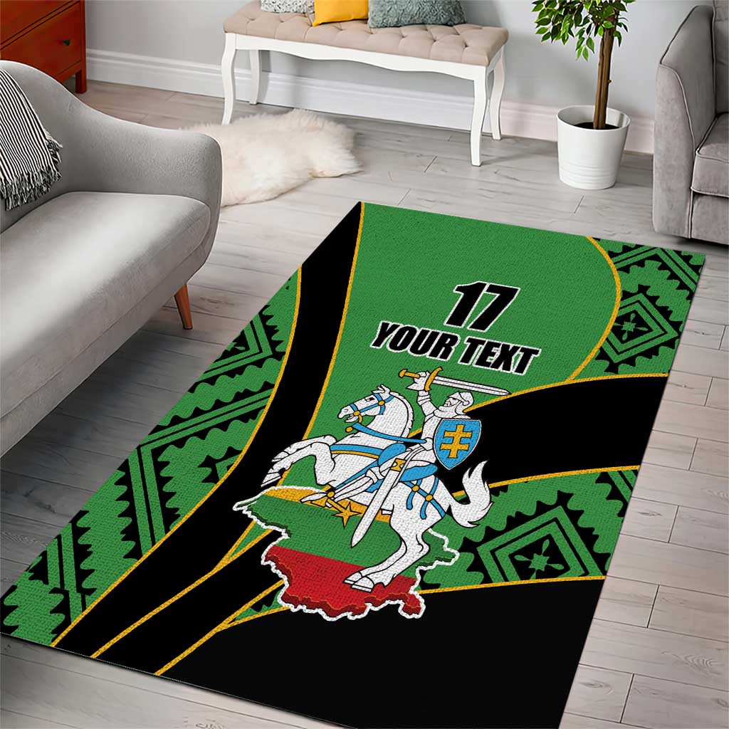 Republic of Lithuana Rugby Area Rug Sporty Style