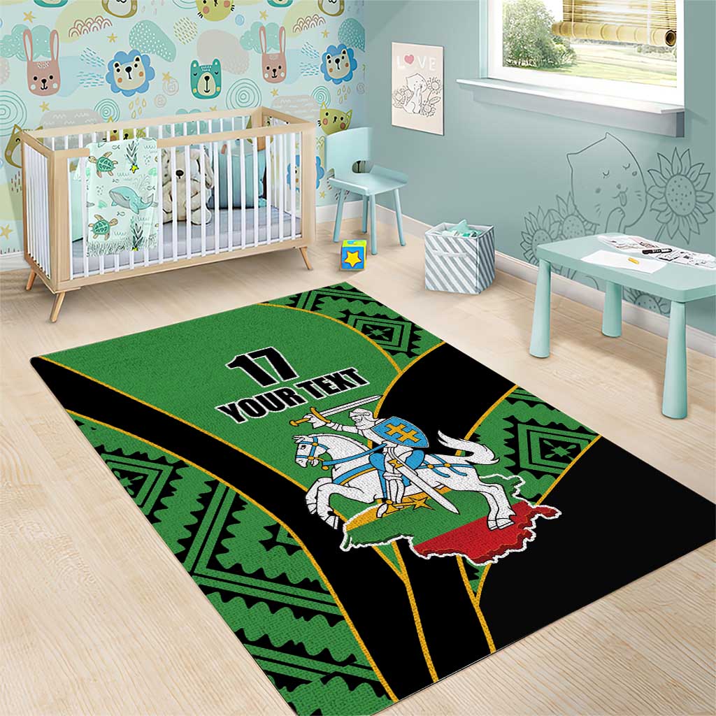 Republic of Lithuana Rugby Area Rug Sporty Style