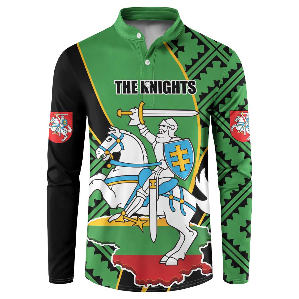 Republic of Lithuana Rugby Button Sweatshirt Sporty Style