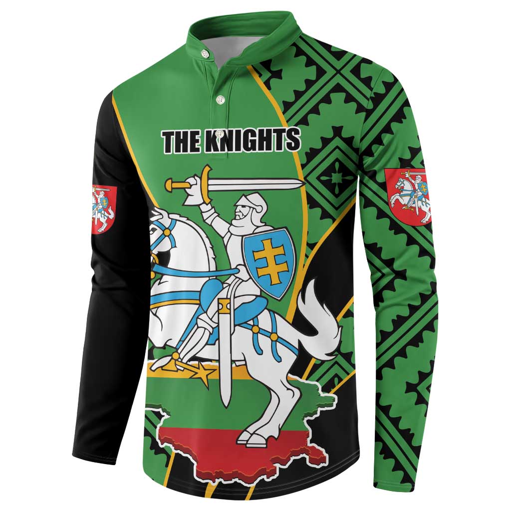 Republic of Lithuana Rugby Button Sweatshirt Sporty Style