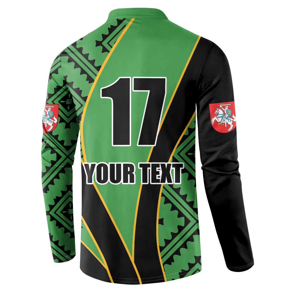 Republic of Lithuana Rugby Button Sweatshirt Sporty Style