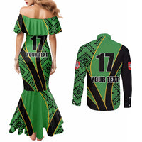 Republic of Lithuana Rugby Couples Matching Mermaid Dress and Long Sleeve Button Shirt Sporty Style