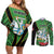 Republic of Lithuana Rugby Couples Matching Off Shoulder Short Dress and Long Sleeve Button Shirt Sporty Style
