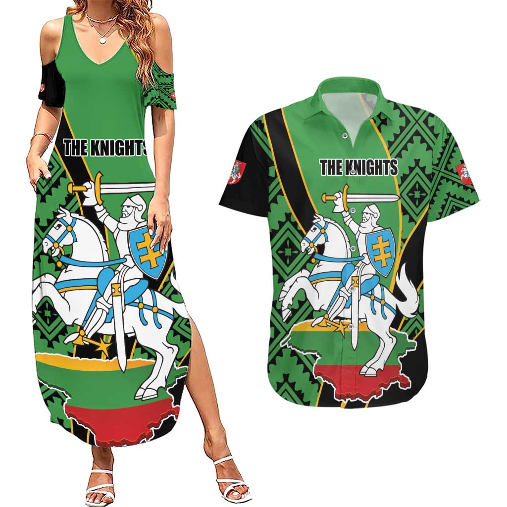 Republic of Lithuana Rugby Couples Matching Summer Maxi Dress and Hawaiian Shirt Sporty Style