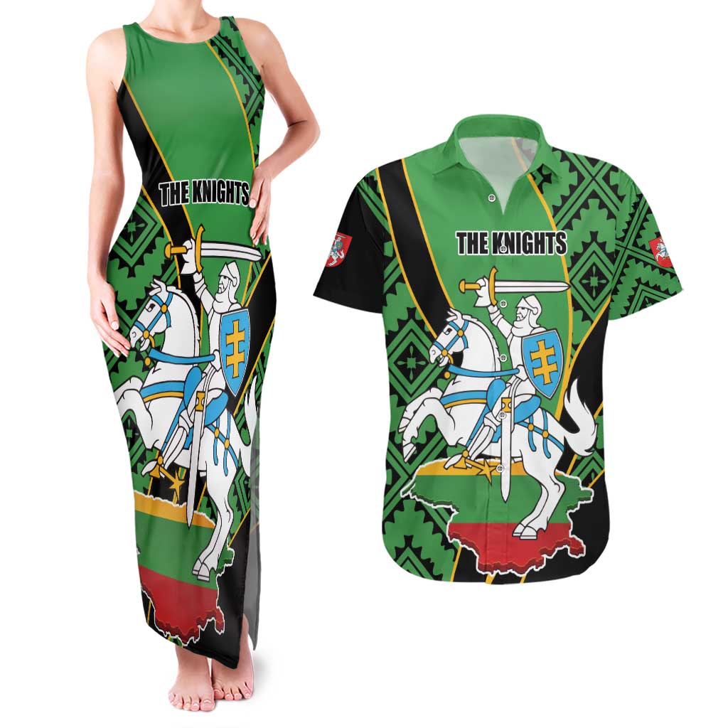 Republic of Lithuana Rugby Couples Matching Tank Maxi Dress and Hawaiian Shirt Sporty Style