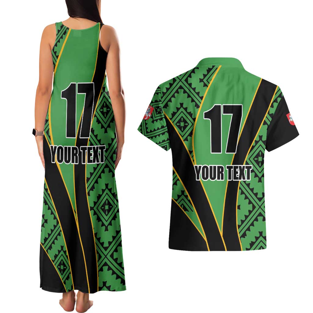 Republic of Lithuana Rugby Couples Matching Tank Maxi Dress and Hawaiian Shirt Sporty Style