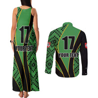 Republic of Lithuana Rugby Couples Matching Tank Maxi Dress and Long Sleeve Button Shirt Sporty Style