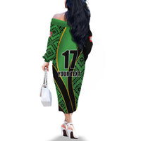 Republic of Lithuana Rugby Family Matching Off The Shoulder Long Sleeve Dress and Hawaiian Shirt Sporty Style