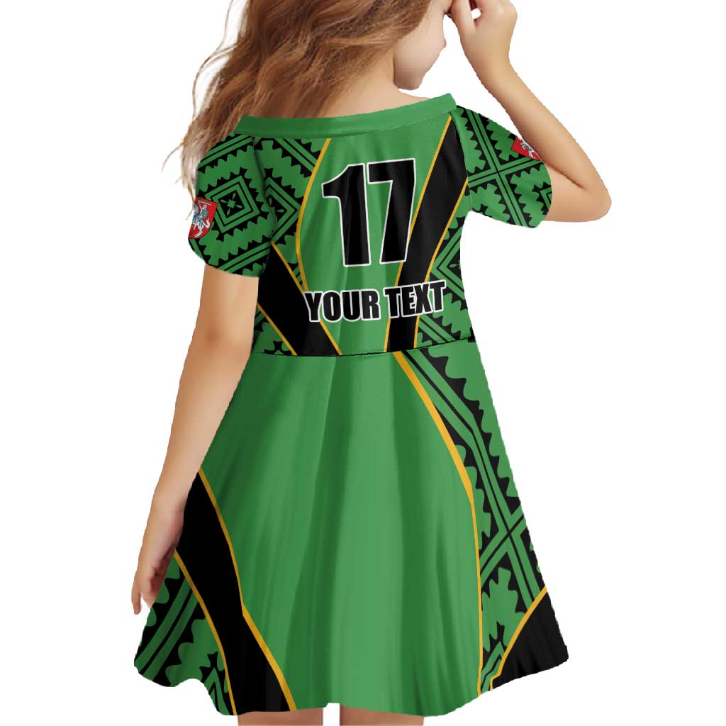 Republic of Lithuana Rugby Family Matching Off Shoulder Maxi Dress and Hawaiian Shirt Sporty Style