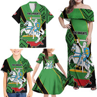 Republic of Lithuana Rugby Family Matching Off Shoulder Maxi Dress and Hawaiian Shirt Sporty Style