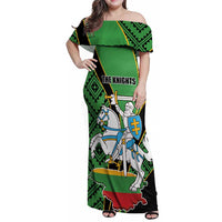 Republic of Lithuana Rugby Family Matching Off Shoulder Maxi Dress and Hawaiian Shirt Sporty Style