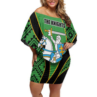 Republic of Lithuana Rugby Family Matching Off Shoulder Short Dress and Hawaiian Shirt Sporty Style