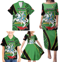 Republic of Lithuana Rugby Family Matching Puletasi and Hawaiian Shirt Sporty Style