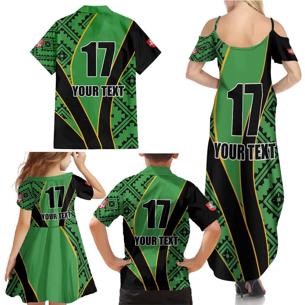 Republic of Lithuana Rugby Family Matching Summer Maxi Dress and Hawaiian Shirt Sporty Style
