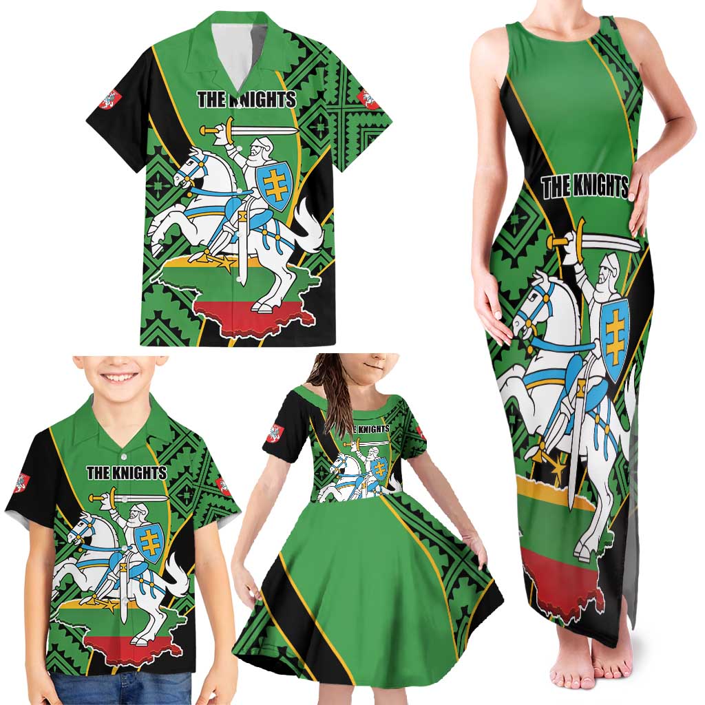 Republic of Lithuana Rugby Family Matching Tank Maxi Dress and Hawaiian Shirt Sporty Style