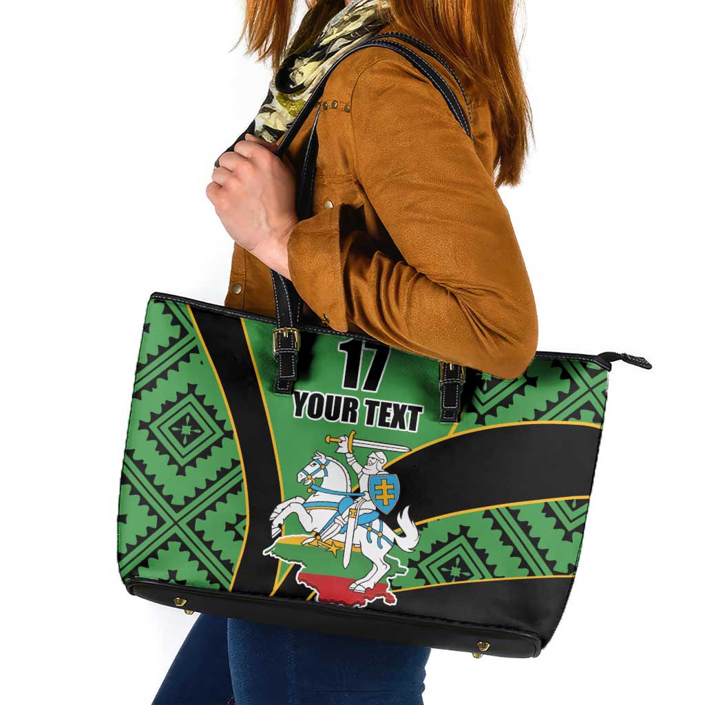 Republic of Lithuana Rugby Leather Tote Bag Sporty Style