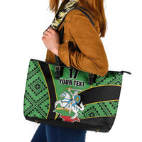 Republic of Lithuana Rugby Leather Tote Bag Sporty Style