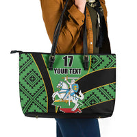 Republic of Lithuana Rugby Leather Tote Bag Sporty Style
