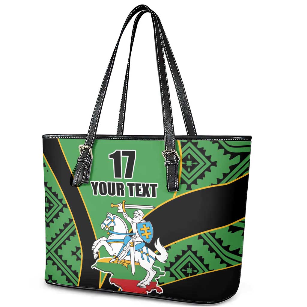 Republic of Lithuana Rugby Leather Tote Bag Sporty Style