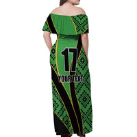 Republic of Lithuana Rugby Off Shoulder Maxi Dress Sporty Style